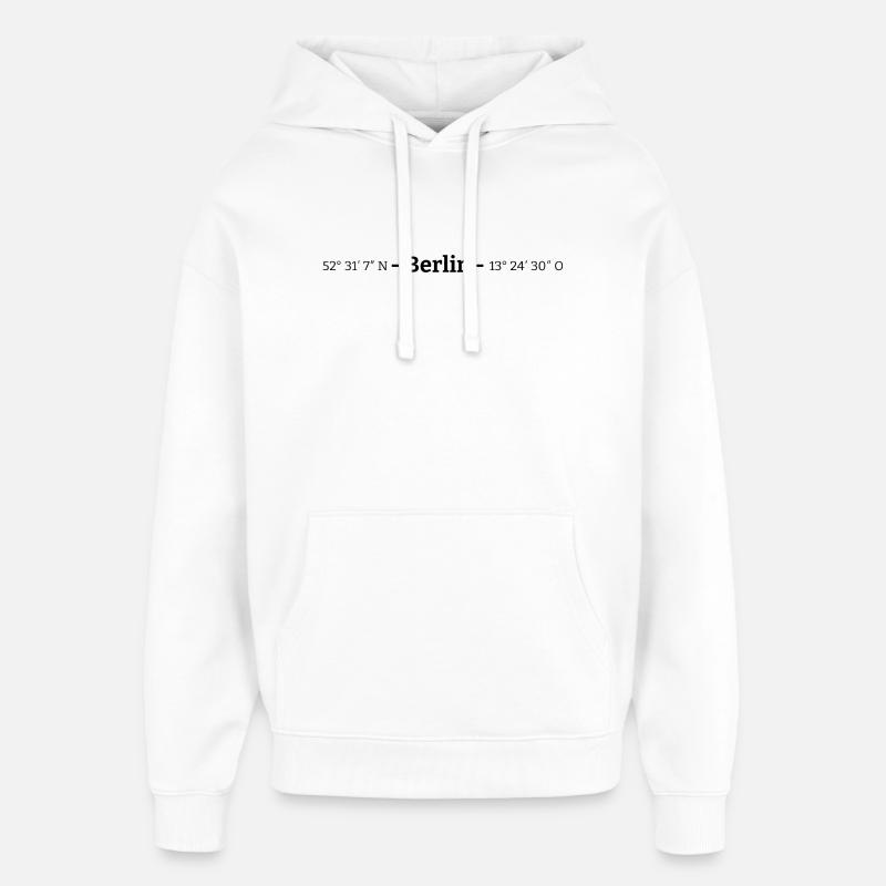 Coordonnées Berlin - Sweat à capuche unisexe Stanley/Stella Oversized - blanc
