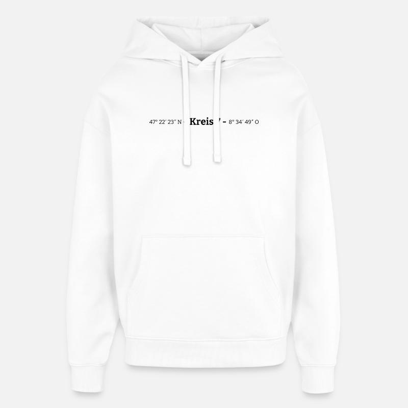 Coordonnées District 7 Zurich - Sweat à capuche unisexe Stanley/Stella Oversized - blanc