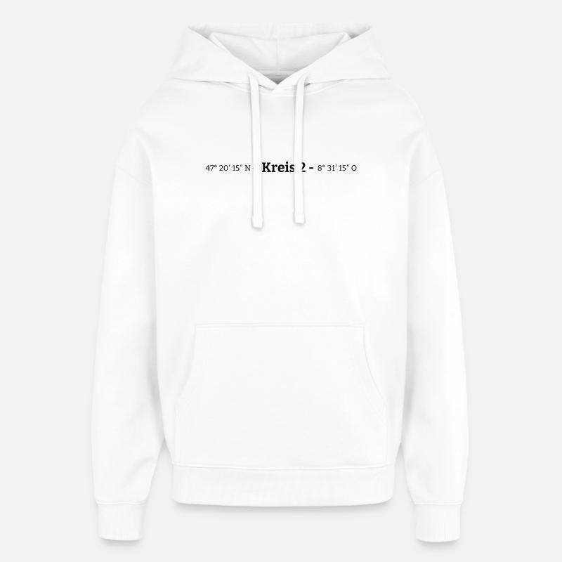 Coordonnées District 2 Zurich - Sweat à capuche unisexe Stanley/Stella Oversized - blanc