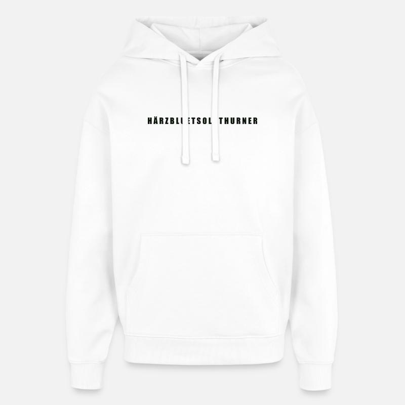 Härzbluetsolothurn Canton de Soleure - Sweat à capuche unisexe Stanley/Stella Oversized - blanc
