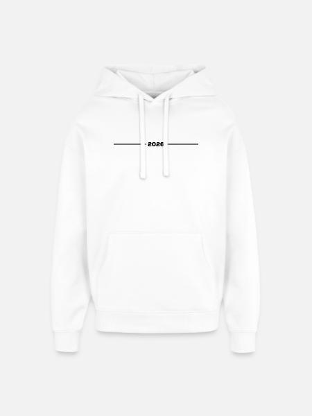 2026 - Year - Line - New Year - Oversized Unisex Hoodie by Stanley/Stella - white