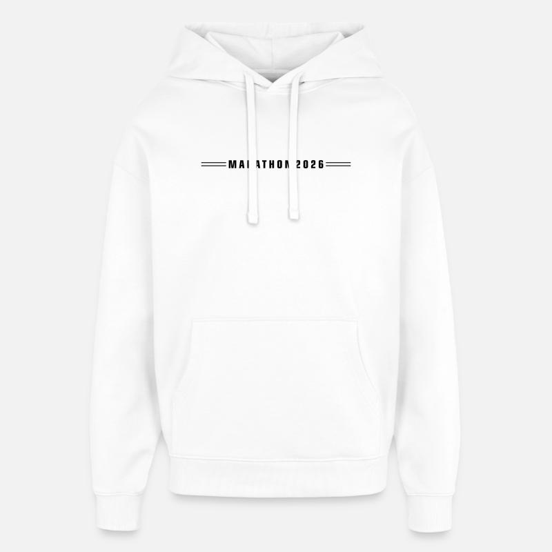 Ligne Marathon 2026 - Sweat à capuche unisexe Stanley/Stella Oversized - blanc