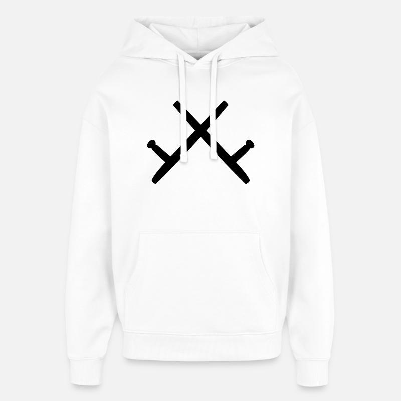 Kobudo two Tonfa's shadow image - Oversized Unisex Hoodie by Stanley/Stella - white