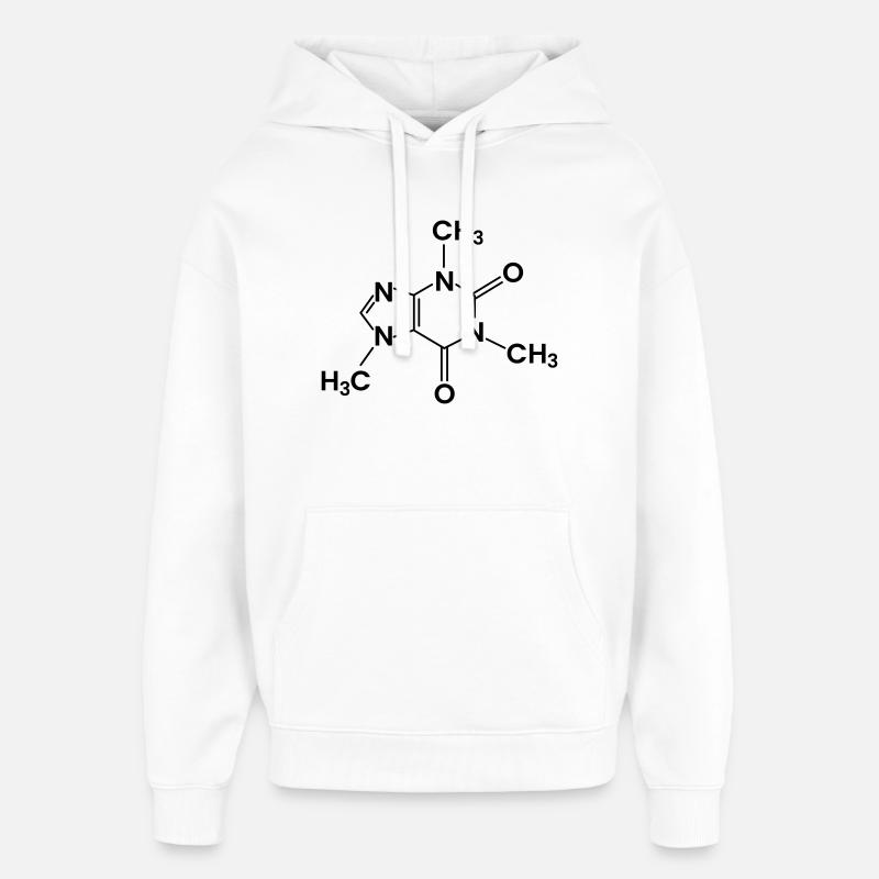 Coffee Chemical Structure Caffeine - Oversized Unisex Hoodie by Stanley/Stella - white