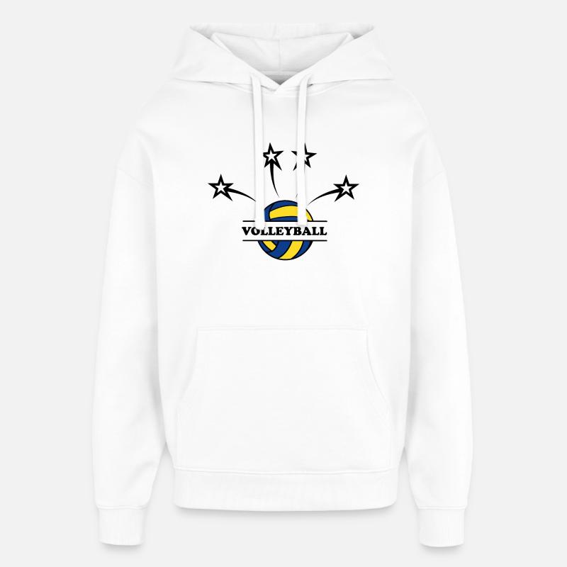 Ball, volley-ball avec 4 étoiles - Sweat à capuche unisexe Stanley/Stella Oversized - blanc