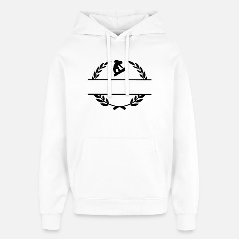 Snowboarder jumped into laurel wreath - Oversized Unisex Hoodie by Stanley/Stella - white