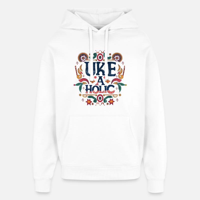 Uke-aholic - Sweat à capuche unisexe Stanley/Stella Oversized - blanc
