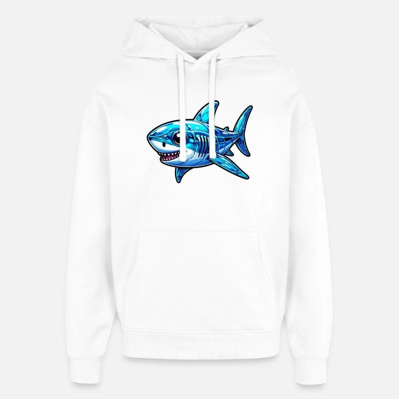 Requin - Sweat à capuche unisexe Stanley/Stella Oversized - blanc