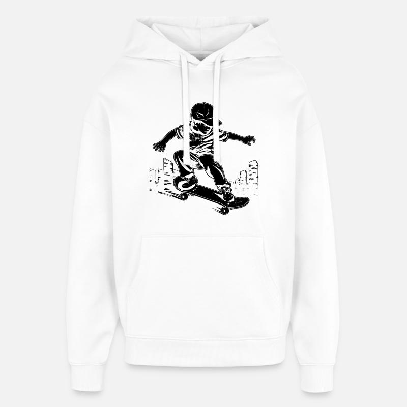Garçon de skateboard - Sweat à capuche unisexe Stanley/Stella Oversized - blanc