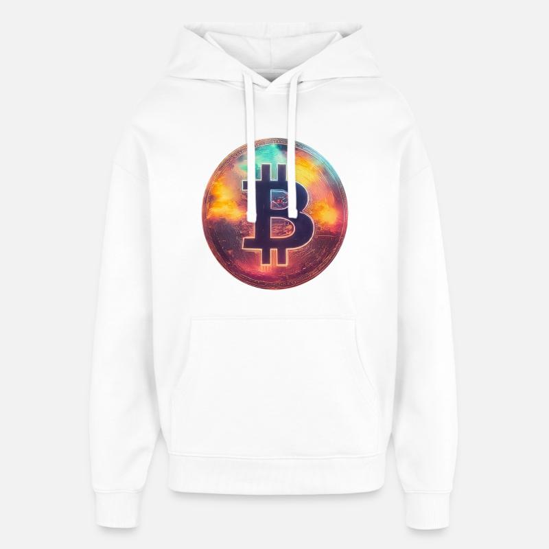 Bitcoin spectaculaire - Sweat à capuche unisexe Stanley/Stella Oversized - blanc