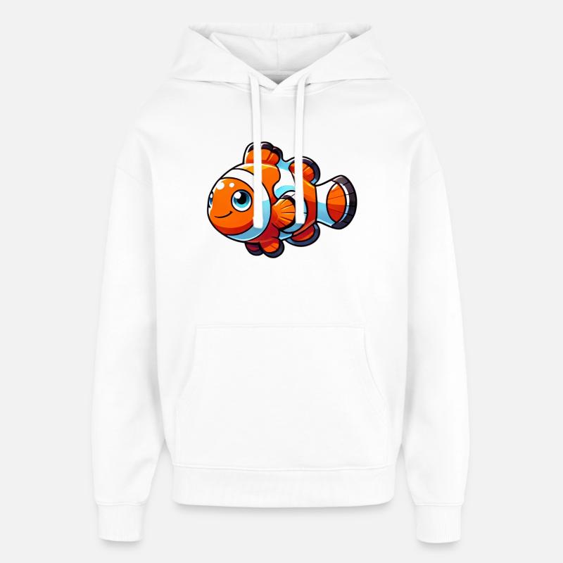 Poisson-clown - Sweat à capuche unisexe Stanley/Stella Oversized - blanc