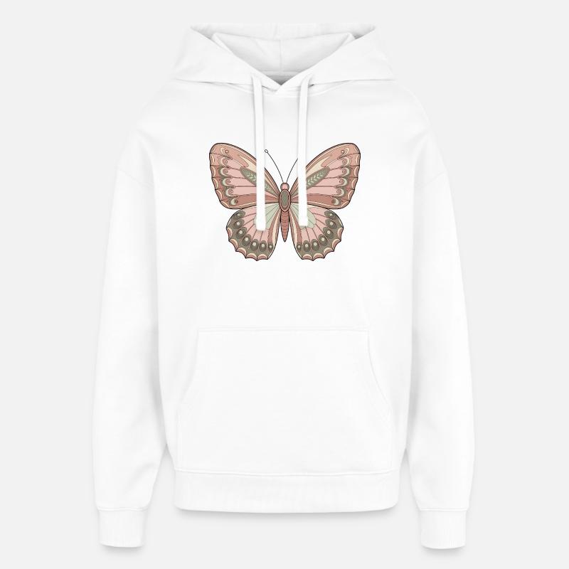 Papillon bohème - Sweat à capuche unisexe Stanley/Stella Oversized - blanc