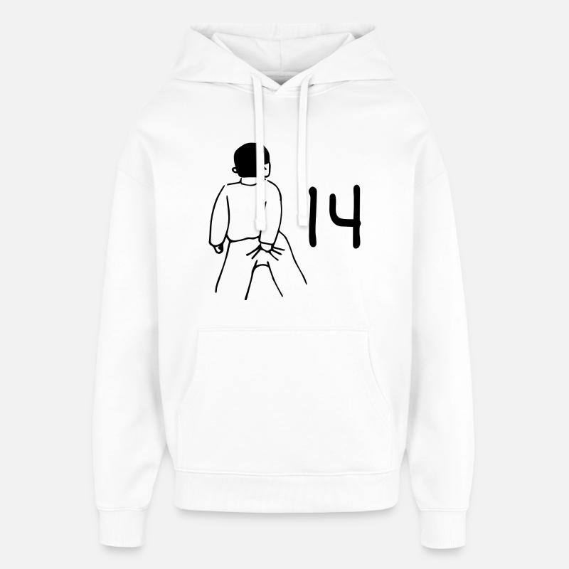 14e anniversaire - 14 ans - Sweat à capuche unisexe Stanley/Stella Oversized - blanc