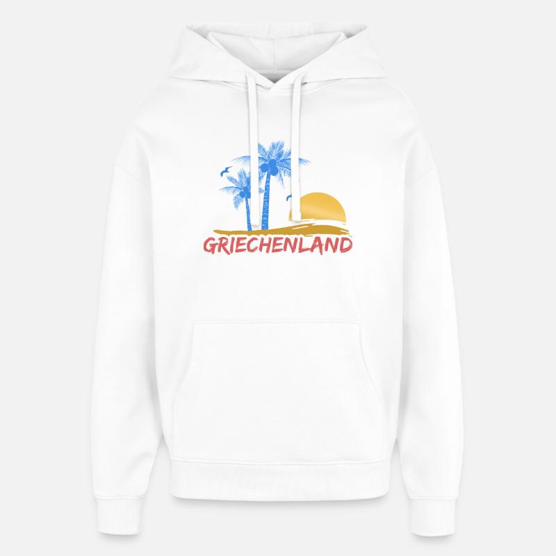 Grèce - Sweat à capuche unisexe Stanley/Stella Oversized - blanc