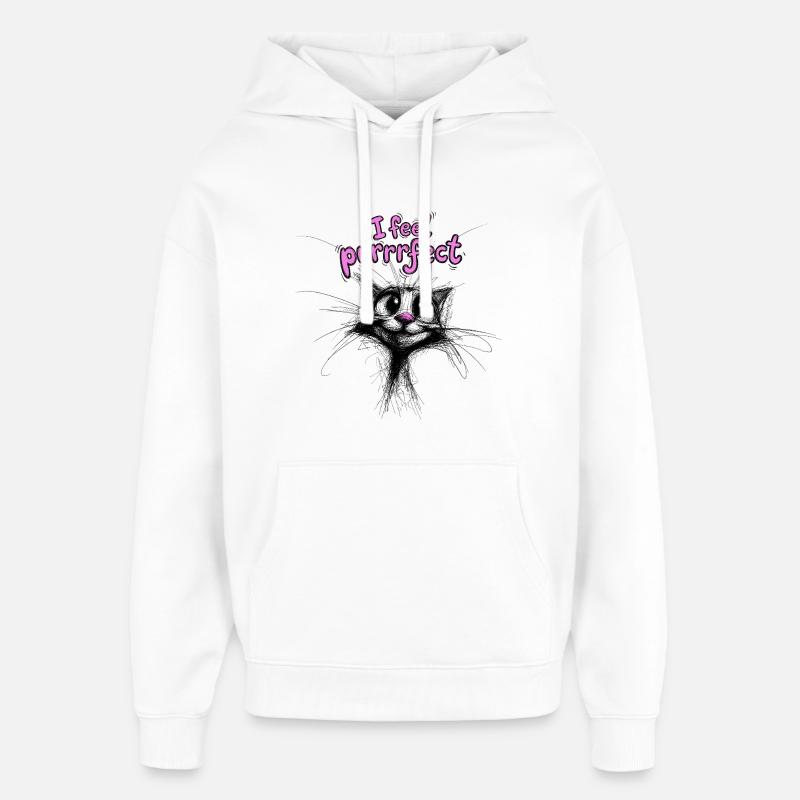 Cute Kittens - Je me sens parfaite - Sweat à capuche unisexe Stanley/Stella Oversized - blanc