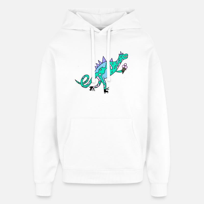 Rollerskates_Dino - Sweat à capuche unisexe Stanley/Stella Oversized - blanc