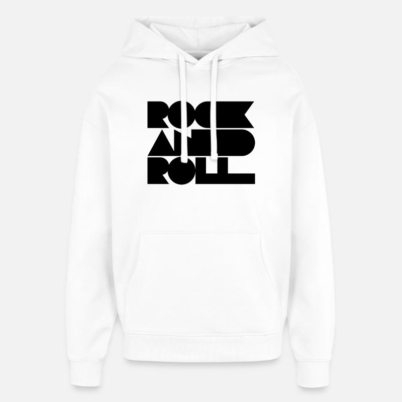 Conception du logo Rock and Roll - Sweat à capuche unisexe Stanley/Stella Oversized - blanc