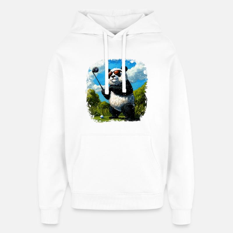 Pandas Golf - Sweat à capuche unisexe Stanley/Stella Oversized - blanc