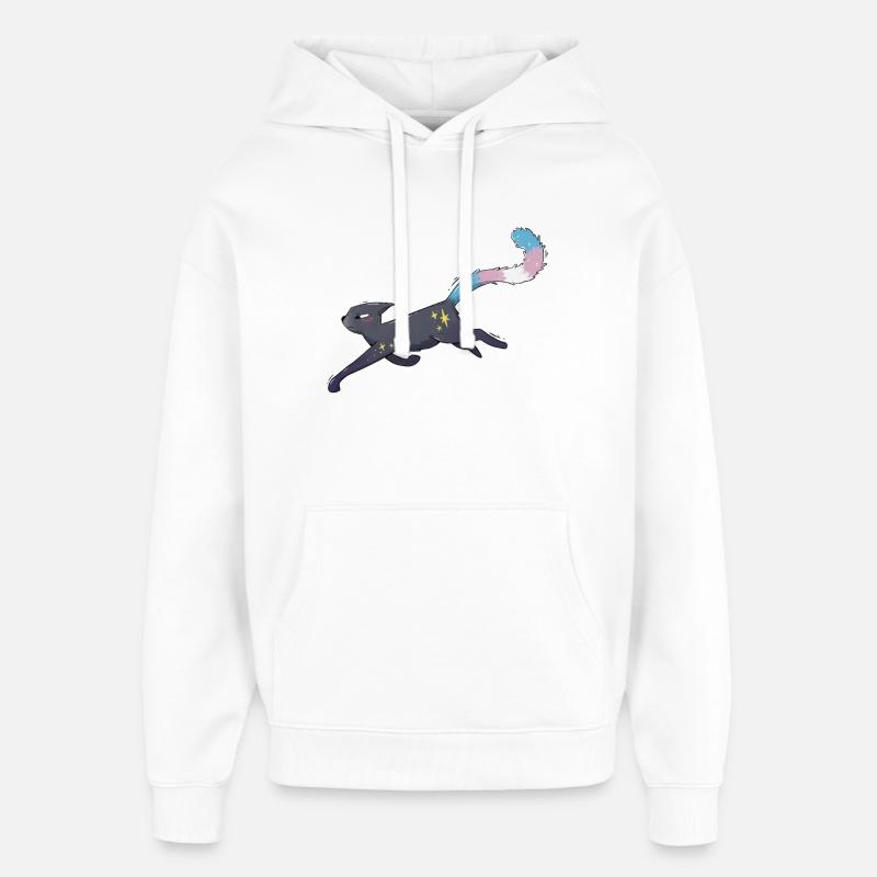 Fierté trans de chat mignon - Sweat à capuche unisexe Stanley/Stella Oversized - blanc