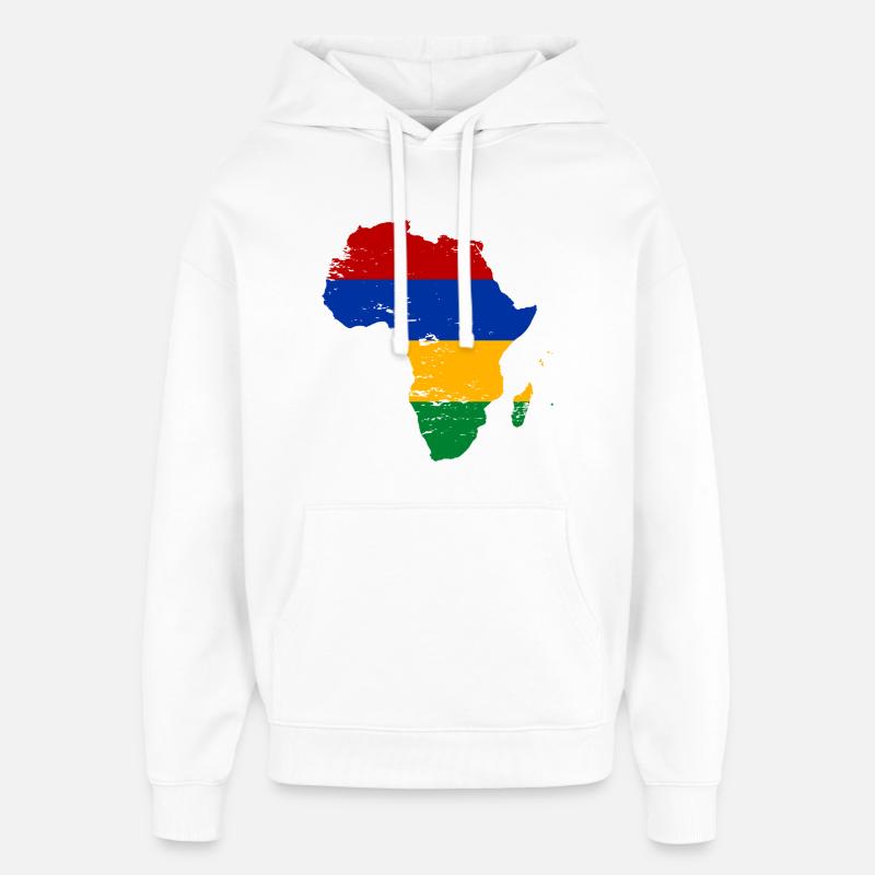 Drapeau Maurice Afrique - Sweat à capuche unisexe Stanley/Stella Oversized - blanc