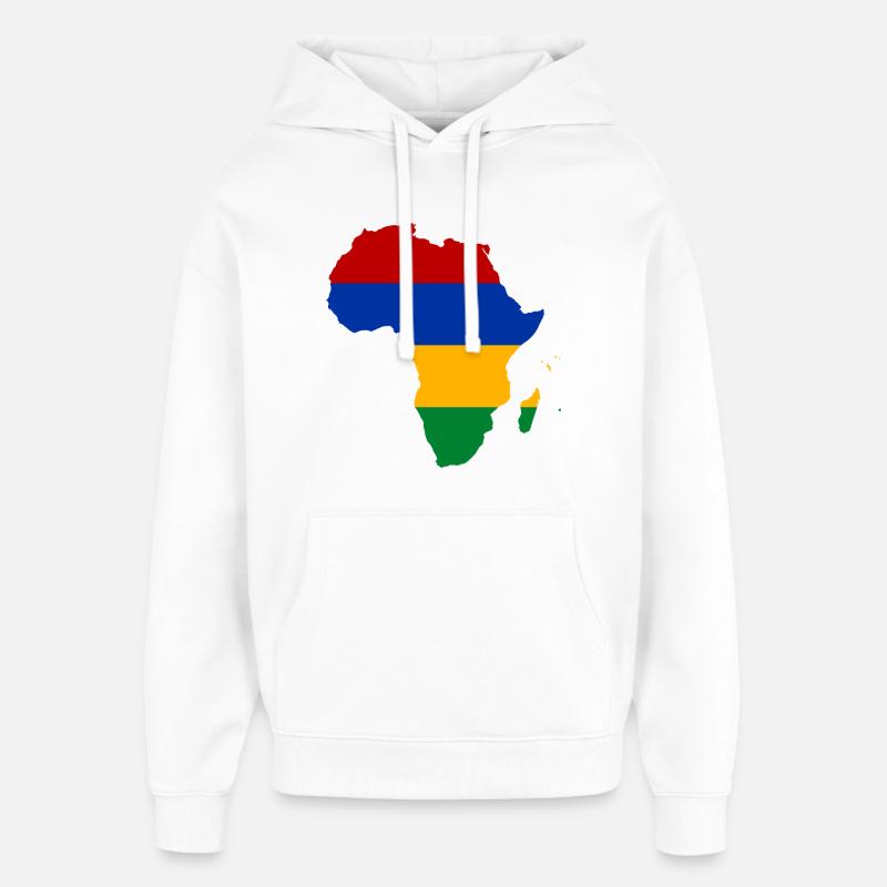 Mauritius_Flagge_Afrika - Sweat à capuche unisexe Stanley/Stella Oversized - blanc