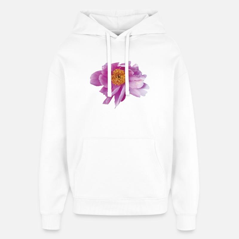 Peony_Dancing_in_Wind - Sweat à capuche unisexe Stanley/Stella Oversized - blanc