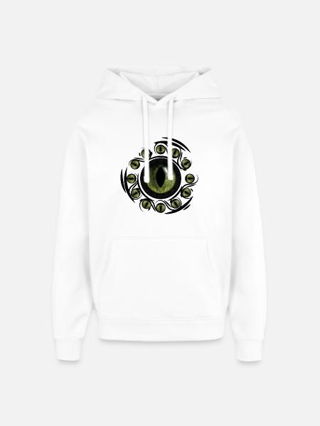 Œil vert cyclique circulaire - Sweat à capuche unisexe Stanley/Stella Oversized - blanc