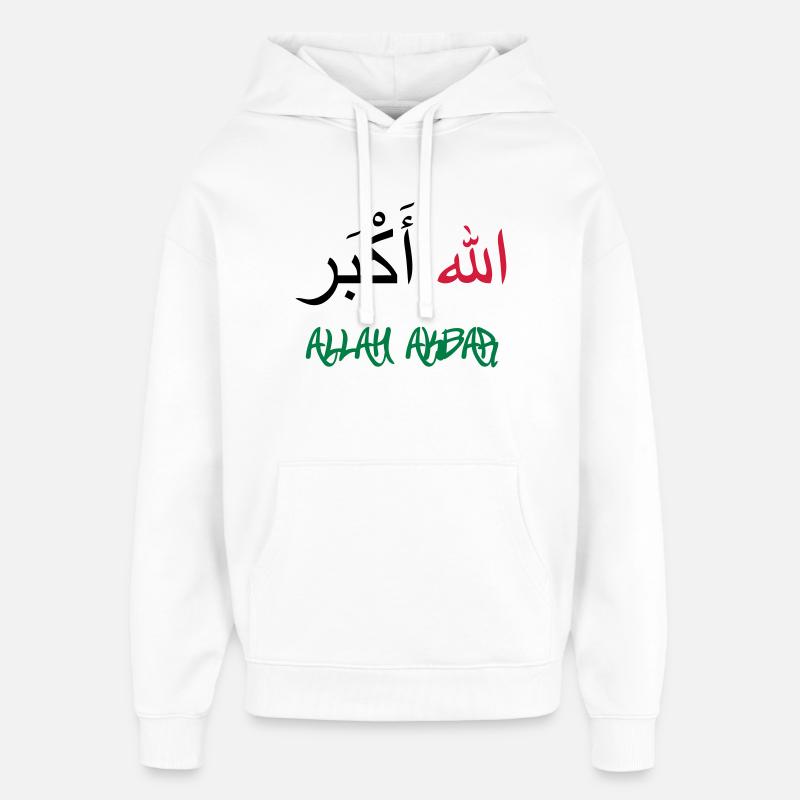 Allah Akbar - Sweat à capuche unisexe Stanley/Stella Oversized - blanc