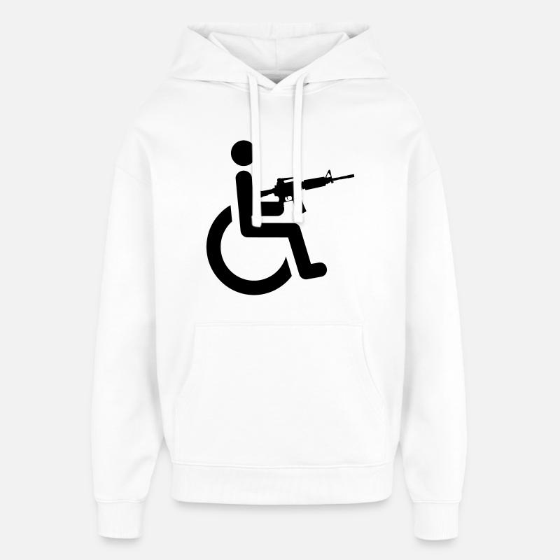Rollstuhlfahrer mit Waffe # - Oversized Unisex Hoodie von Stanley/Stella - Weiß