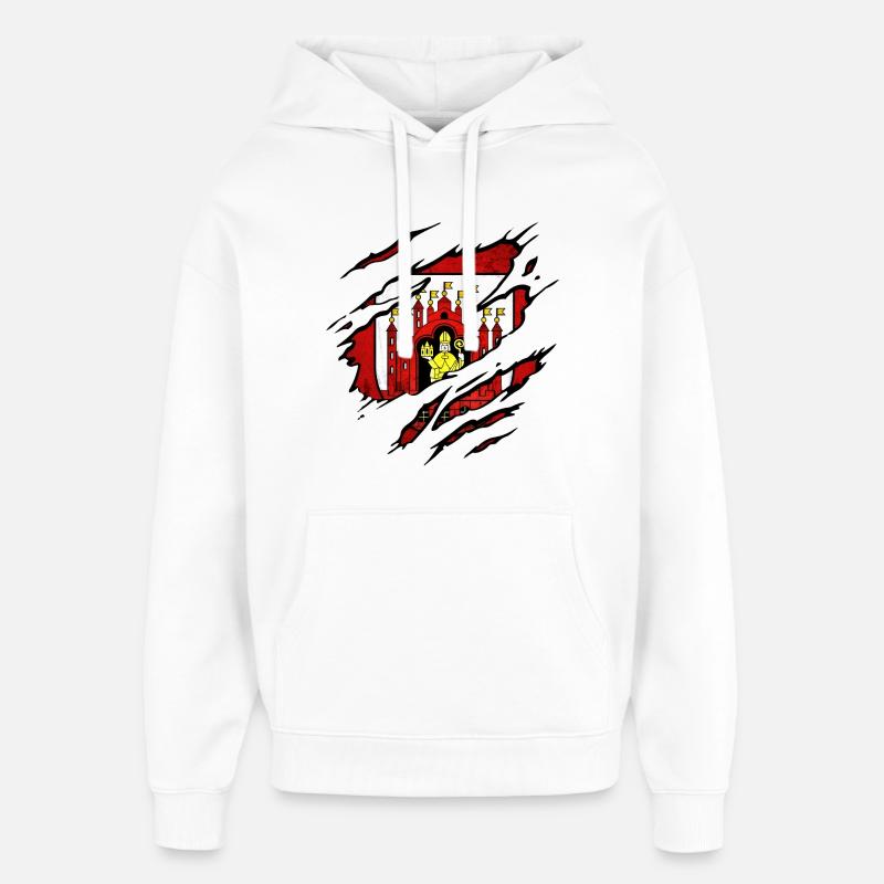 Grudziądz - Pologne - Sweat à capuche unisexe Stanley/Stella Oversized - blanc