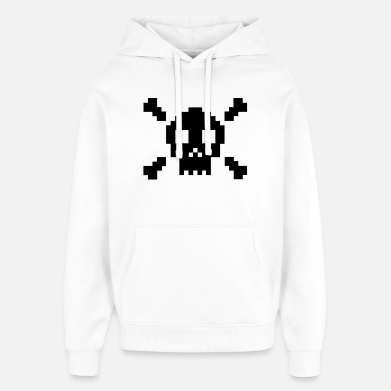 Pixel crane et os croises - Sweat à capuche unisexe Stanley/Stella Oversized - blanc