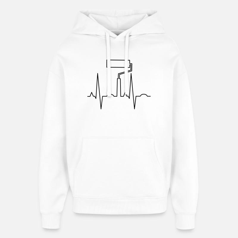ekg peintre - Sweat à capuche unisexe Stanley/Stella Oversized - blanc