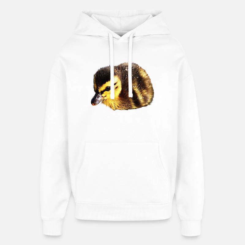 Canards, poussins, oiseaux, bébés animaux - Sweat à capuche unisexe Stanley/Stella Oversized - blanc