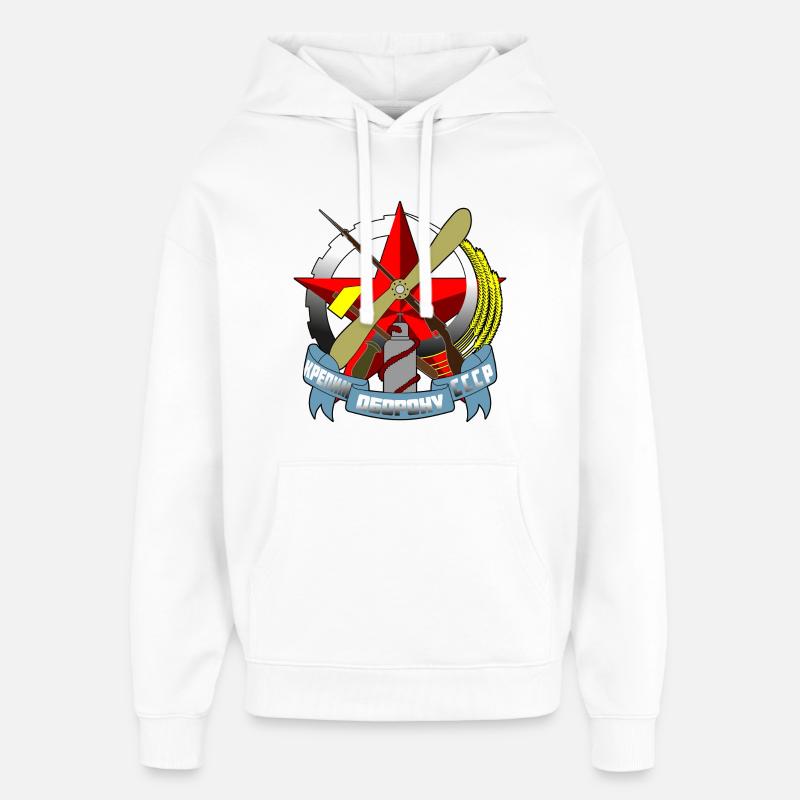 Russie - Sweat à capuche unisexe Stanley/Stella Oversized - blanc