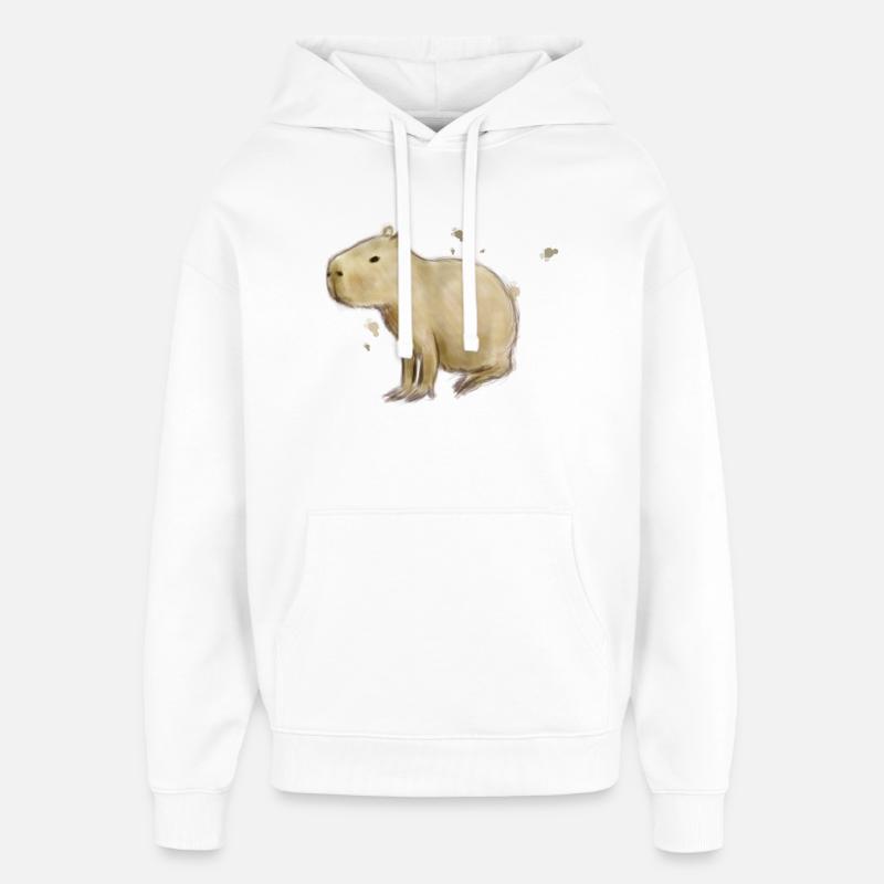 Capybara - Sweat à capuche unisexe Stanley/Stella Oversized - blanc