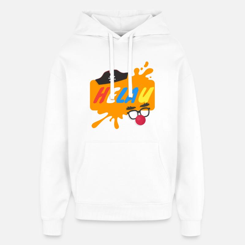 Helau Splash Karnevaldesign - Oversized Unisex Hoodie von Stanley/Stella - Weiß