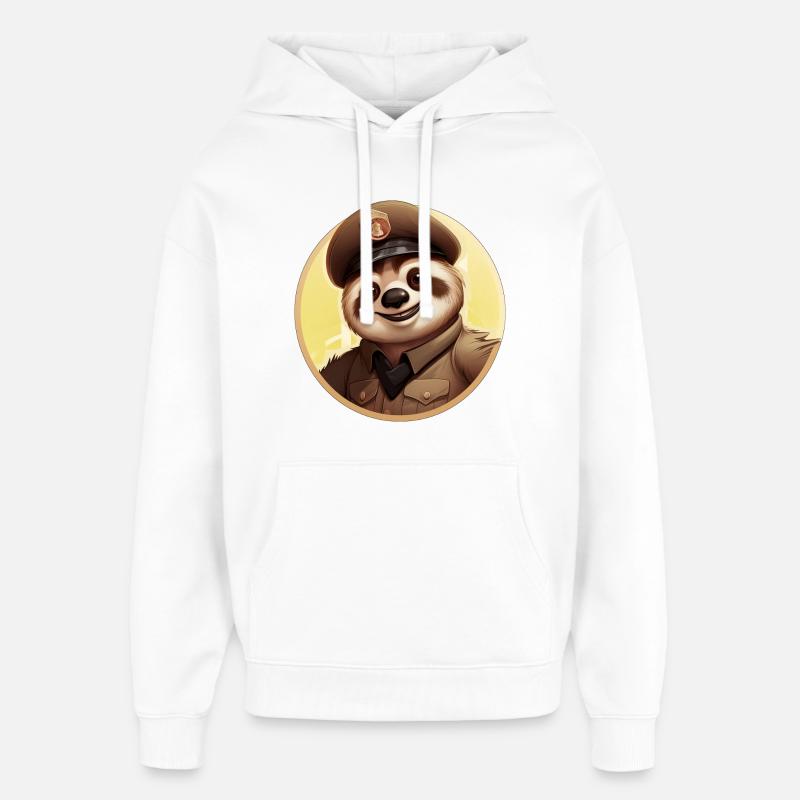 Polizei Faultier - Oversized Unisex Hoodie von Stanley/Stella - Weiß