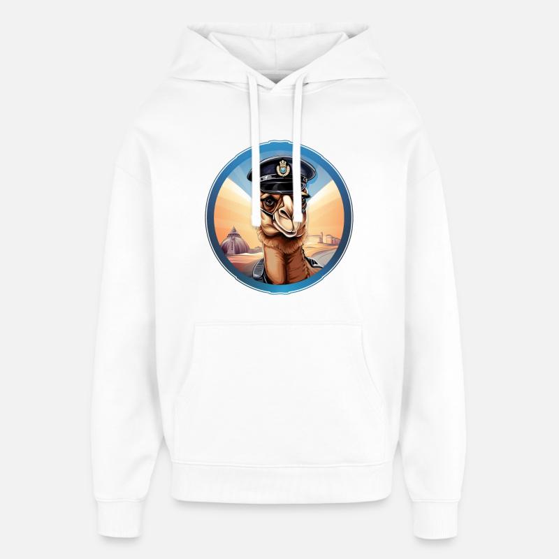 Polizei Kamel - Oversized Unisex Hoodie von Stanley/Stella - Weiß