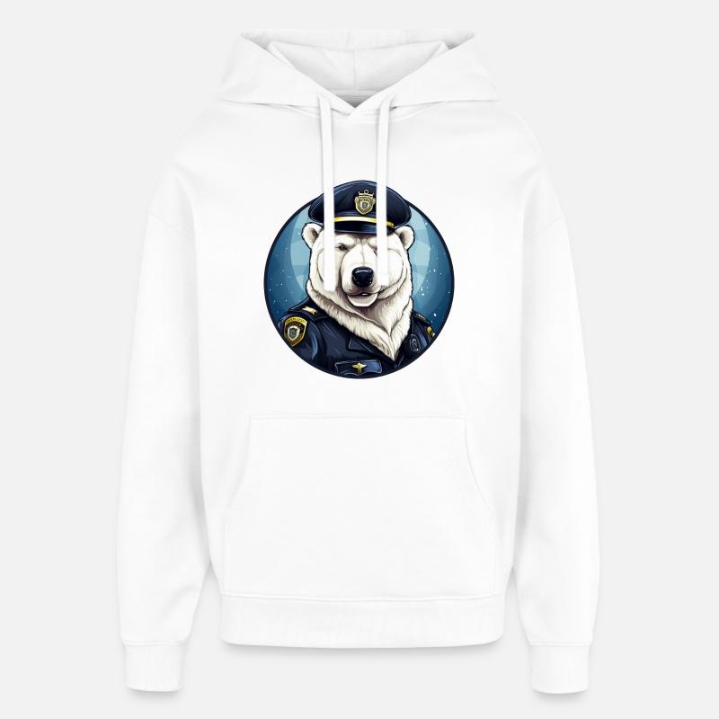 Police de l’ours polaire - Sweat à capuche unisexe Stanley/Stella Oversized - blanc