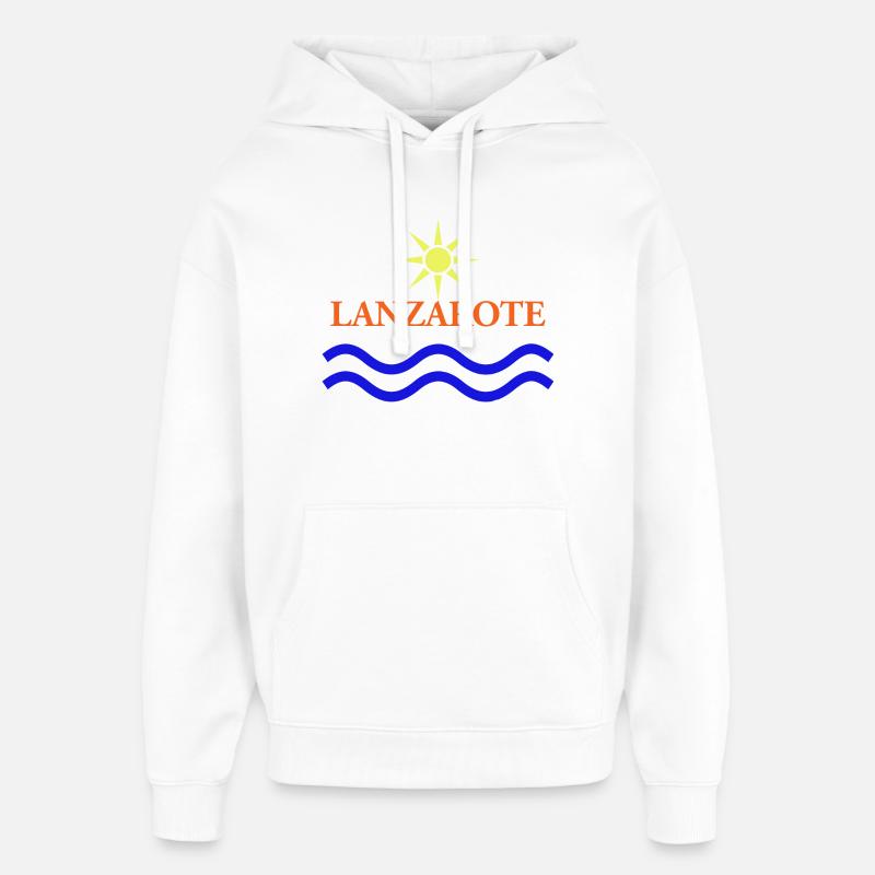 LANZAROTE-Iles Canaries-Espagne - Sweat à capuche unisexe Stanley/Stella Oversized - blanc