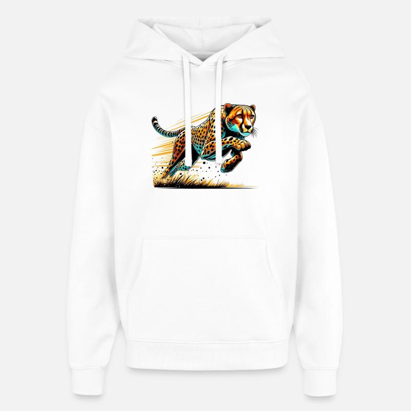 Gepard - Oversized Unisex Hoodie von Stanley/Stella - Weiß