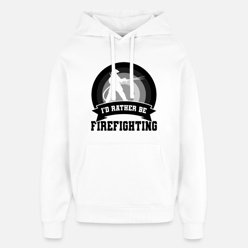Dicton de pompier - Sweat à capuche unisexe Stanley/Stella Oversized - blanc