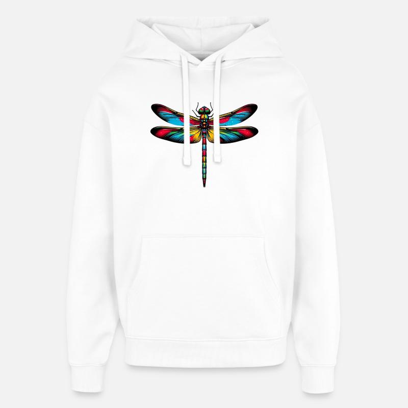 Dragonfly - Hættetrøje unisex Stanley/Stella Oversized - hvid