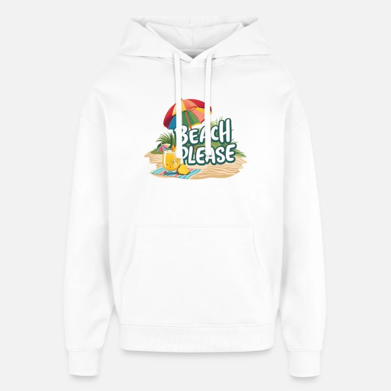 Été - Plage s’il vous plaît - Sweat à capuche unisexe Stanley/Stella Oversized - blanc