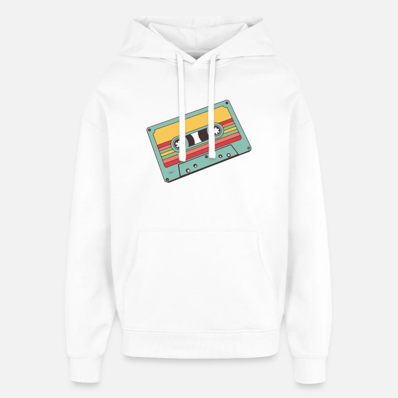 Cassette Pastel Rétro - Sweat à capuche unisexe Stanley/Stella Oversized - blanc