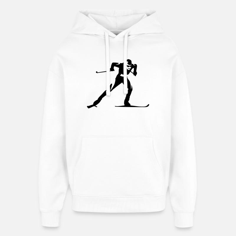 Ski de fond - Sweat à capuche unisexe Stanley/Stella Oversized - blanc