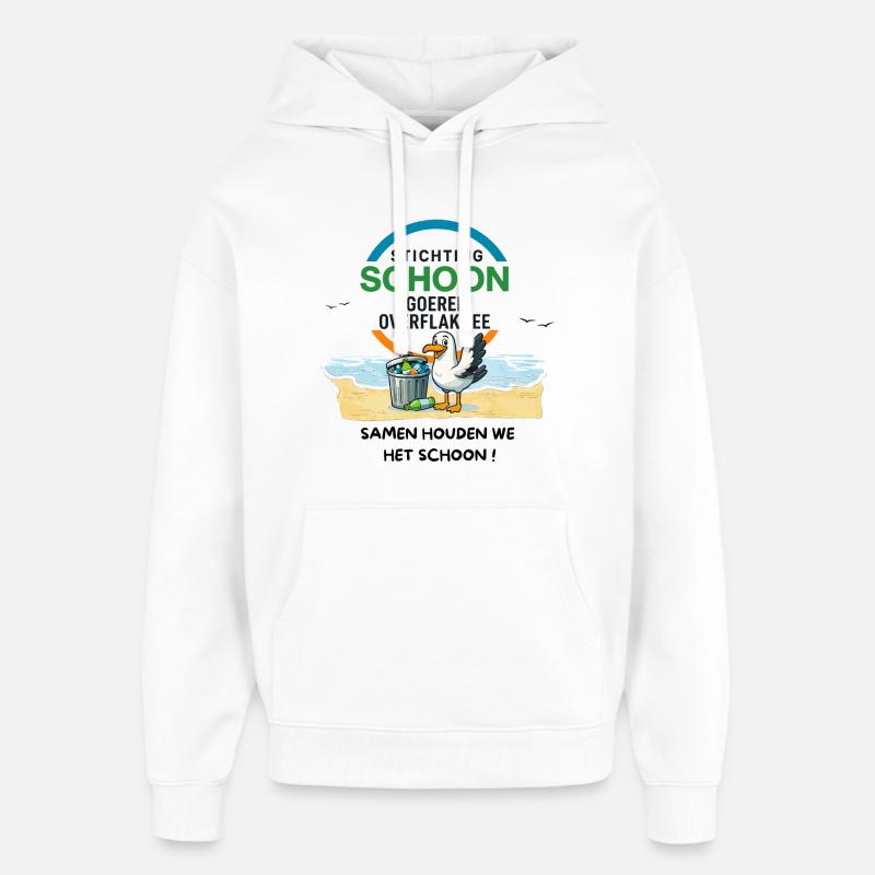 Nettoyage de la litière Goeree Overflakkee - Sweat à capuche unisexe Stanley/Stella Oversized - blanc