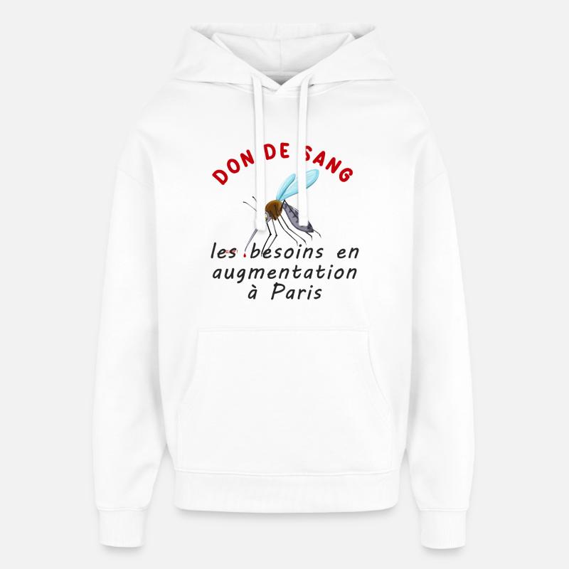 Don_de_sang_les_besoins_en_augmentation_a_Paris - Sweat à capuche unisexe Stanley/Stella Oversized - blanc