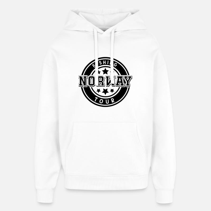 Voyage de pêche en Norvège - Sweat à capuche unisexe Stanley/Stella Oversized - blanc