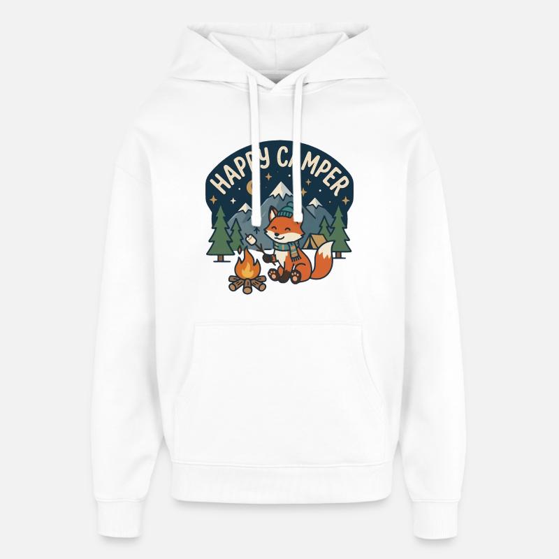 Bonne nuit campeur Fox - Sweat à capuche unisexe Stanley/Stella Oversized - blanc